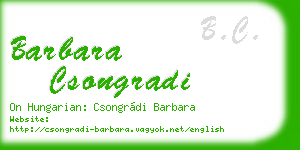 barbara csongradi business card