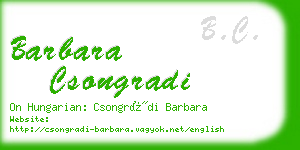 barbara csongradi business card